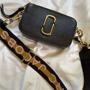 Marc Jacobs Black and Gold Crossbody Bag